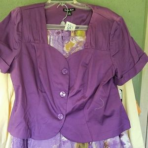 Dana Kay stretch cotton Purple skirt suit